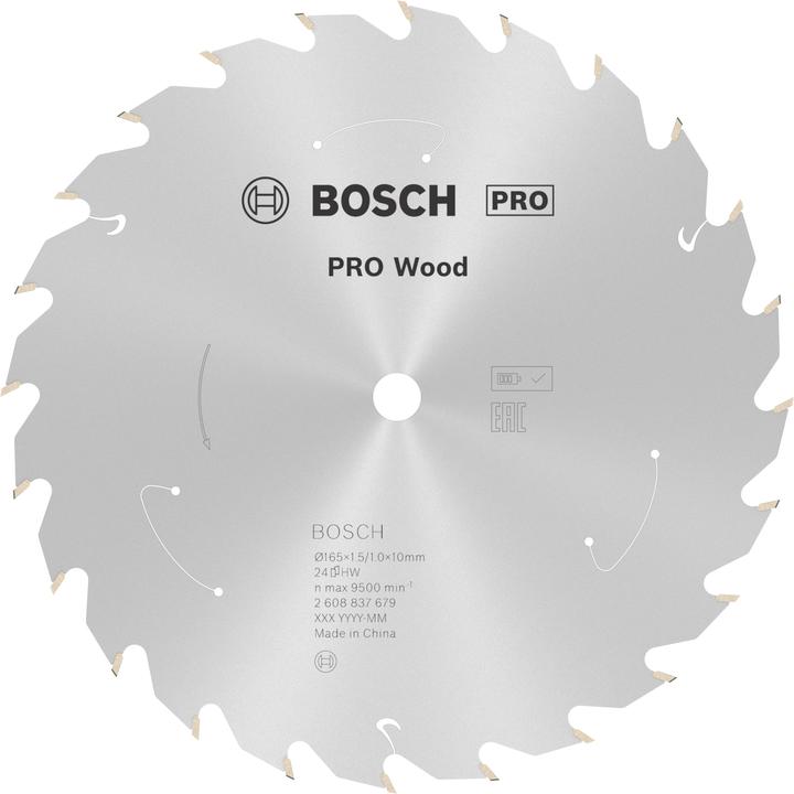 Productafbeelding Bosch Professional Zubehör Cirkelzaagblad Standaard voor hout, 165x1,5/1x10, 24 tanden