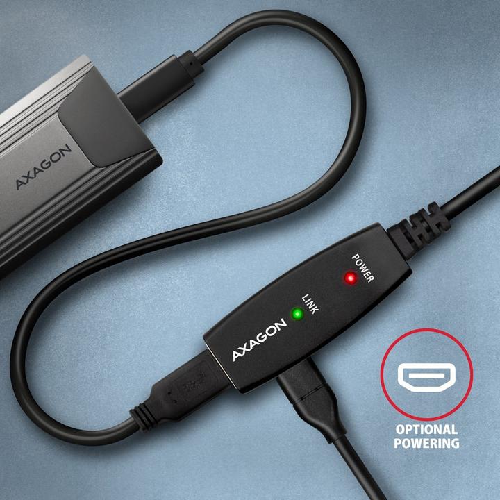 Produktbild Axagon ADR-310 USB 3.2 Gen 1 Verlängerungskabel, aktiv - 10m (10 m, USB 3.2 Gen 1)