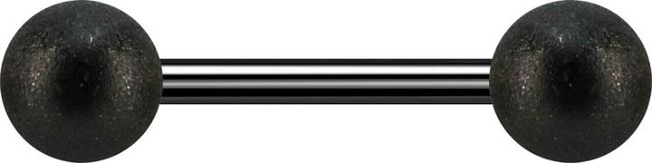Produktbild Star Piercing Barbell schwarz mit zwei Kugeln gesprenkelt (ohne Messing, Chirurgenstahl 316L)