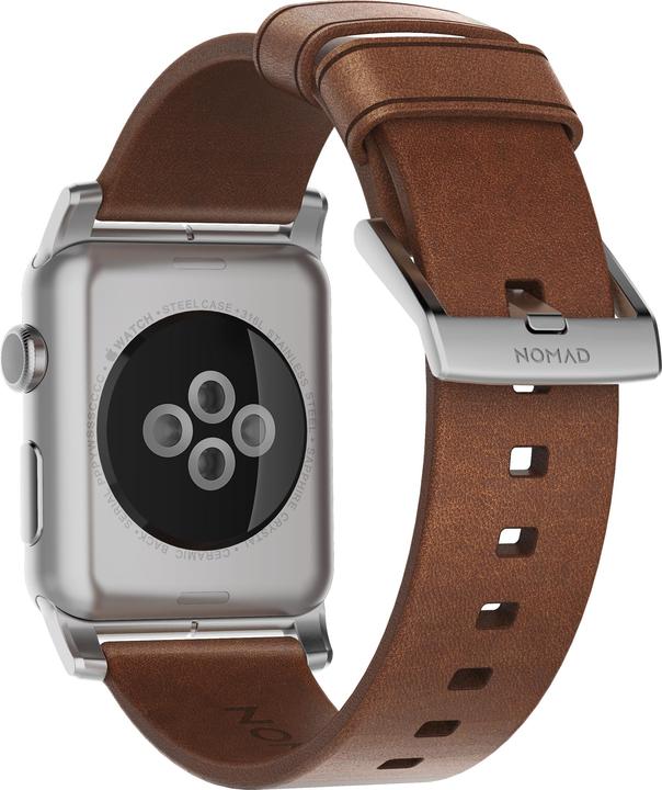 Produktbild Nomad Modern Connector Strap (44 mm, Edelstahl, Leder, Apple Watch Series 6, Apple Watch Series 5, Apple Watch SE, Apple Watch Series 4)