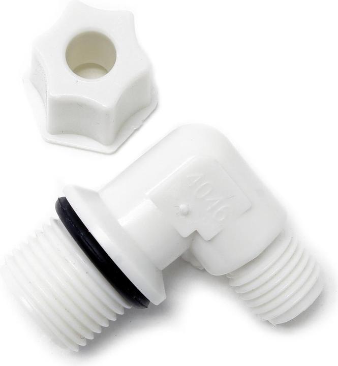 Actual product image Naturewater Jaco-Fitting with 16.41 mm (3/8") External Thread and 90° Angle for Osmosis Hoses (6.35 mm)