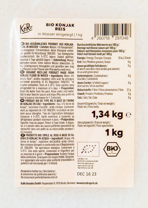 Produktbild KoRo Bio reisähnliches Produkt aus Konjakmehl in Wasser (1000 g)