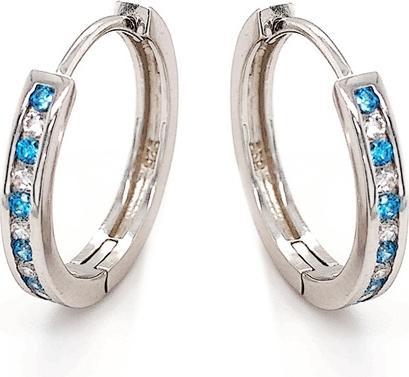 Actual product image Moiss Silver round earrings with coloured zircons E0000741 (L)