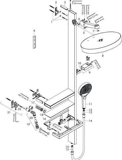 Produktbild hansgrohe Rainfinity Showerpipe 360 1jet Unterputz : Farbe - Matt White