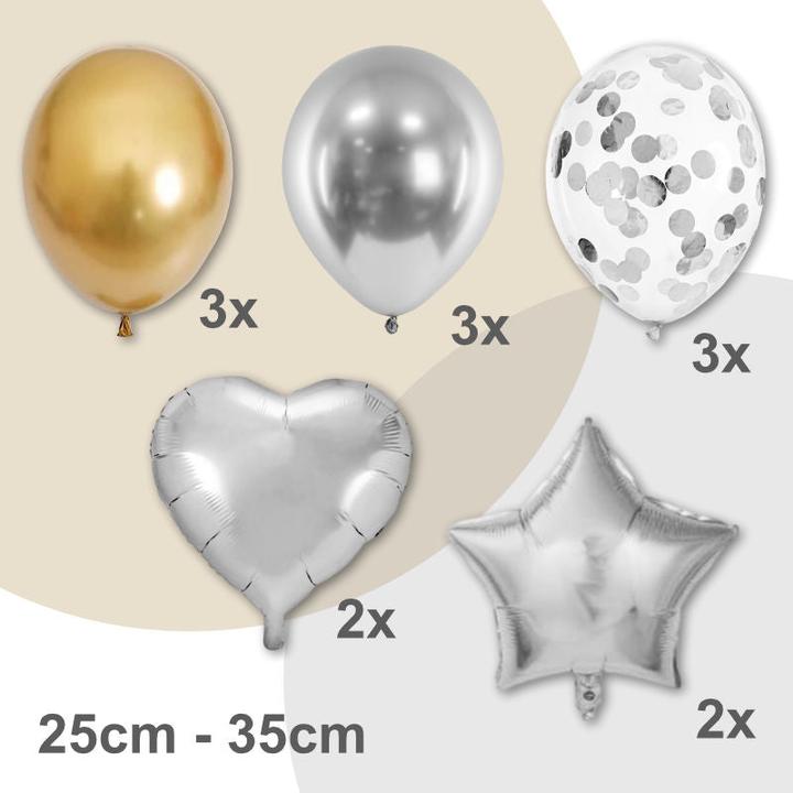 Produktbild Hermex Party Ballon Set Luftballon-Kombi Geburtstagsballon Folienballon (13 x)