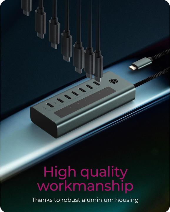 Produktbild Icy Box IB-HUB1457-C31 (USB-C, 7 Ports)