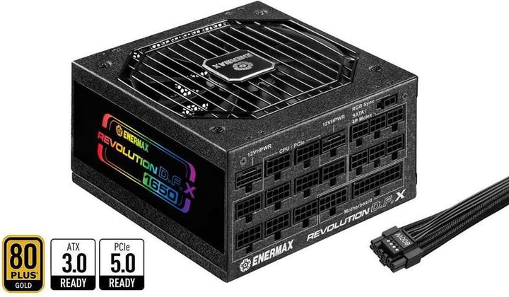 Produktbild Enermax Revolution D.F. X ARGB ATX3.0 PCI-e 5.0 Kompakt PC Netzteil 1650W 80Plus Gold Vollmodula 2x (1650 W)