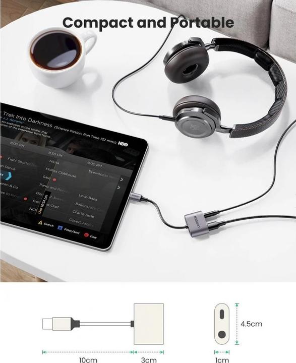 Productafbeelding Ugreen Adapter voor hoofdtelefoon (USB Type C, 3,5 mm aansluiting)