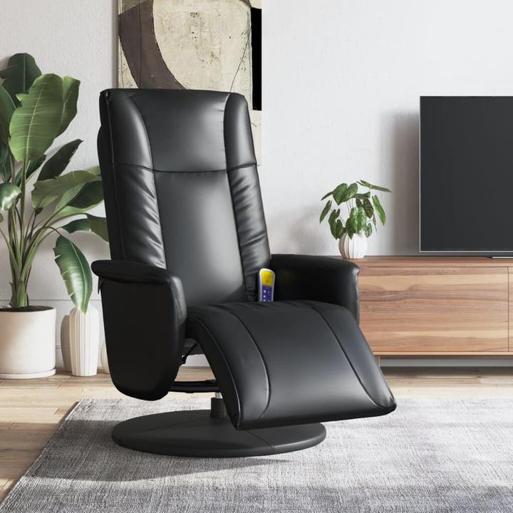 Actual product image VidaXL Massage chair with footrest black imitation leather, colour