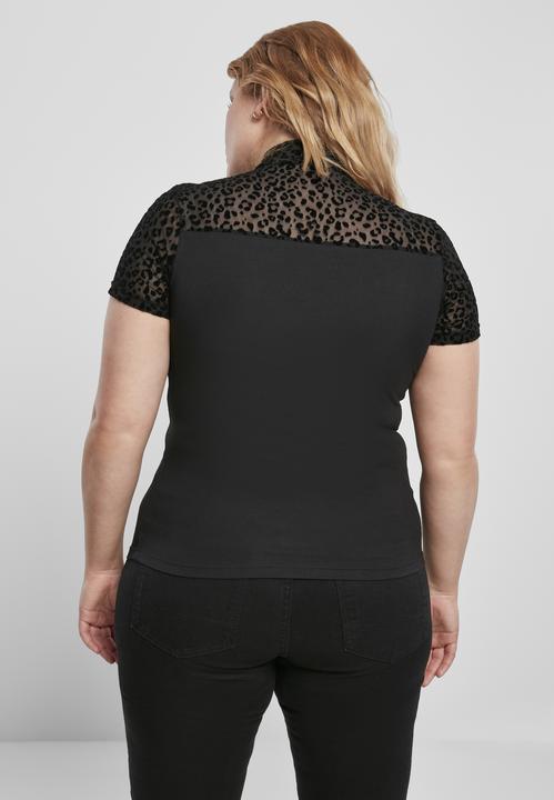 Actual product image Urban Classics Ladies Flock Lace Turtleneck Tee (4XL)