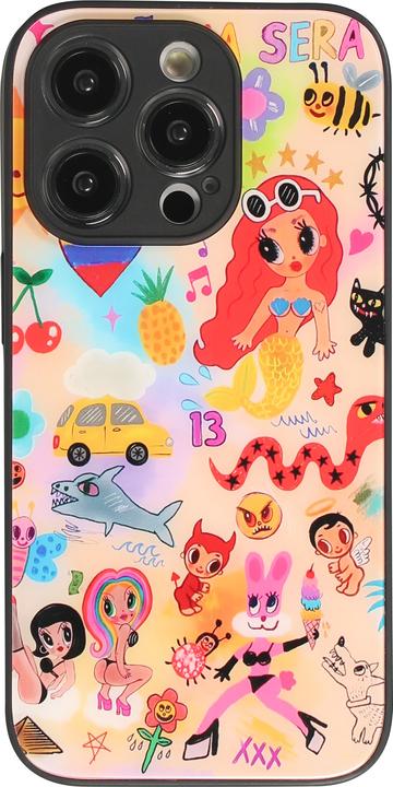 Actual product image PhoneLook Cover Karol G Hot cartoons with brilliant surface with black silicone edges (Apple iPhone 14 Pro)