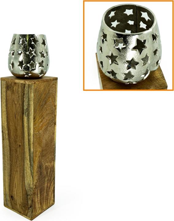 Produktbild HTI-Living Windlicht auf Holzsäule (1 x, Ø 15 cm)