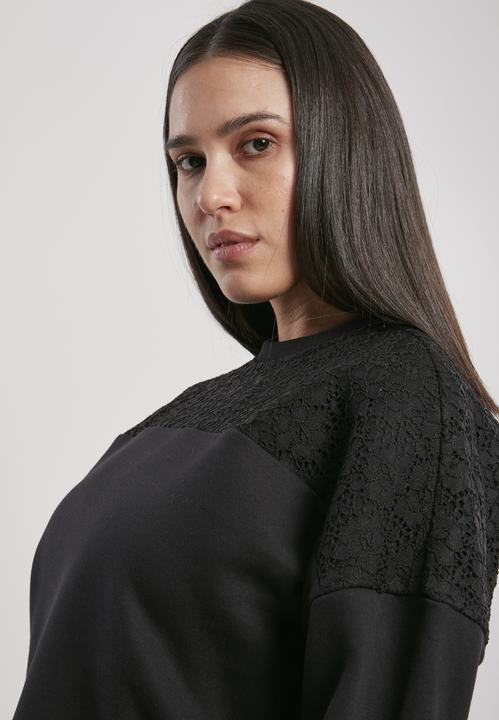 Immagine prodotto Urban Classics Girocollo corto da donna con inserto in pizzo sovradimensionato (L)