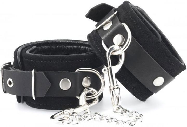 Actual product image Rimba Leather ankle cuffs with snap hooks