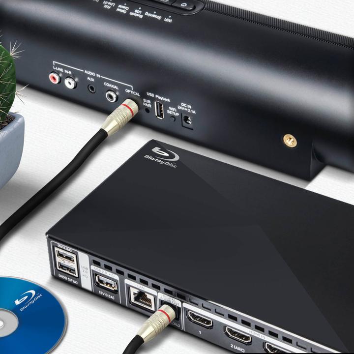Produktbild LinQ Optisches Digitalkabel, 2m lang, – Schwarz (2 m, TOSLINK)