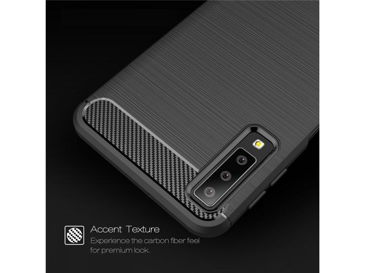Produktbild Screenguard Samsung Galaxy A7 2018 Hülle Carbon Brushed Soft TPU (Samsung Galaxy A7 (2018))