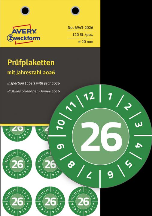 Produktbild Avery Prüfplaketten