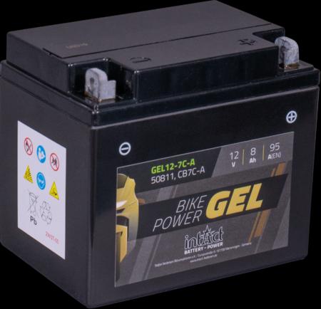 Image du produit Intact GEL12-7C-A Bike-Power Batterie moto GEL 8Ah (DIN 50811) YB7C-A (12 V, 8 Ah, 95 A)