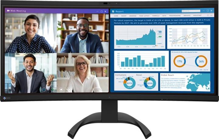 Productafbeelding Eizo 86,7cm (34,1") EV3450XC-BK 21:9 4K 2xHDMI+DP+USB-C Curv (3440 x 1440 pixels, 34.10")
