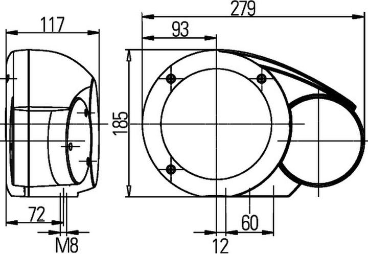 Actual product image Hella Headlight right halogen for AHLMANN