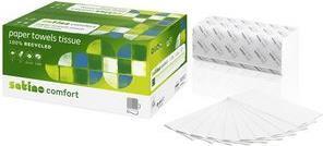 Actual product image Wepa Comfort towel paper, 250 x 230 mm, bright white 2-ply tissue, V-fold, 100% recycled, volume- (20 x)