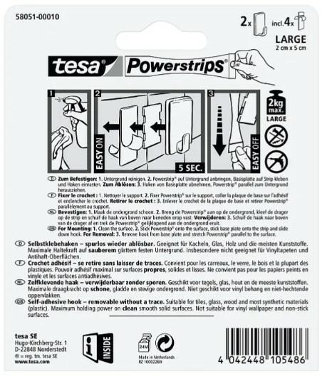 Actual product image tesa Powerstrips Hooks Large CLASSIC