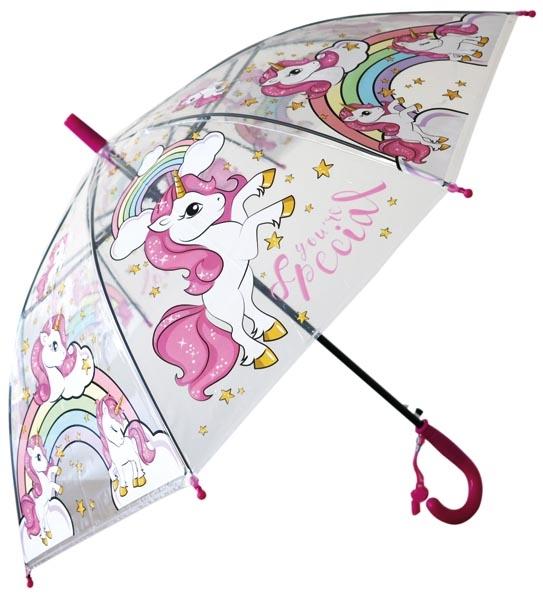 Produktbild Best Choice Regenschirm Einhorn Stock Automatik,transparent