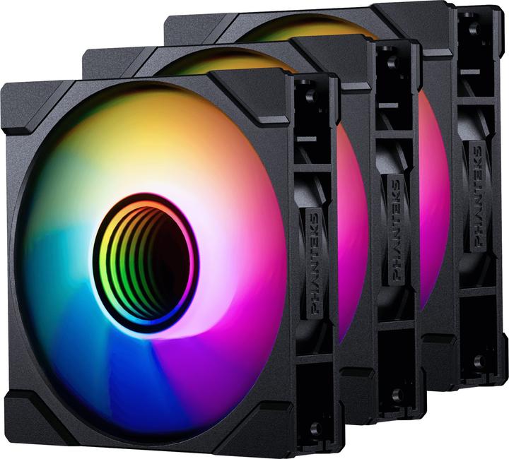 Immagine prodotto Phanteks Ventola M25 Gen2 PWM D-RGB, confezione da 3 pezzi - lama inversa, 120 mm, nera (120 mm, 3 x)
