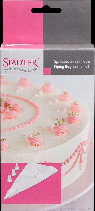 Actual product image Städter Garnishing nozzles & piping bag white small (Piping bag set)