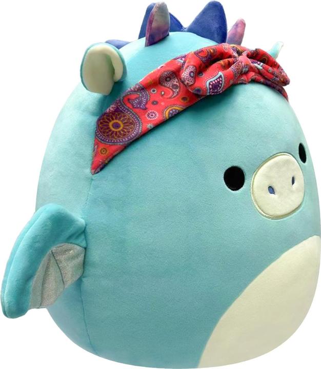 Actual product image Squishmallows - 19 cm Plush P17 - Tatiana the Teal Dragon w Bandana (19 cm)