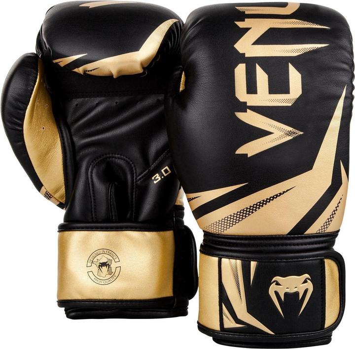 Actual product image Venum Challenger 3.0 Boxing Gloves - Black/Gold (16 OZ, One size)