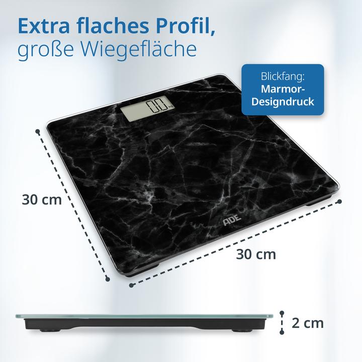 Produktbild ADE Personenwaage Amina Marmor Schwarz, Displaytyp: Digital (180 kg)