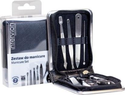 Immagine prodotto Markenlos INTER-VION SET Black Leather zestaw do manicure obcinacz + cążki + pilniczek + pęseta + nożyczki +