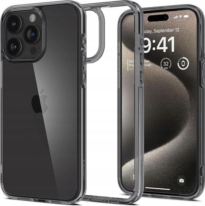 Produktbild Spigen Ultra Hybrid-Hülle für iPhone 15 Pro – transparentes Grau (Apple iPhone 15 Pro)