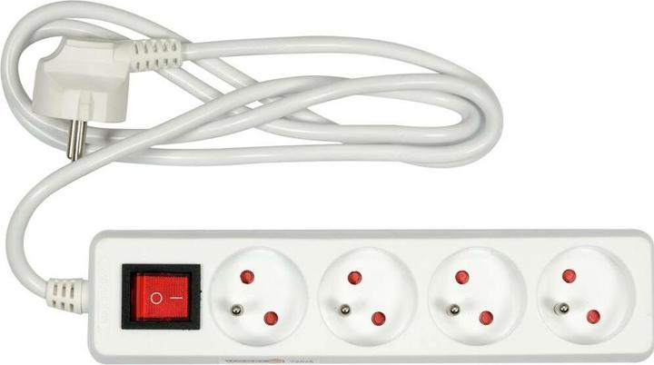Actual product image Toya Power strip 4 sockets 1.5 m white (72525) (4 x, CEE 7/5, 1.50 m)