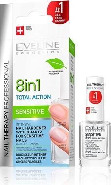 Produktbild Eveline Cosmetics - Sensitive 8 In 1 Total Action Intensive Nail Hardener - Nail Hardener 12 Ml (12 ml)