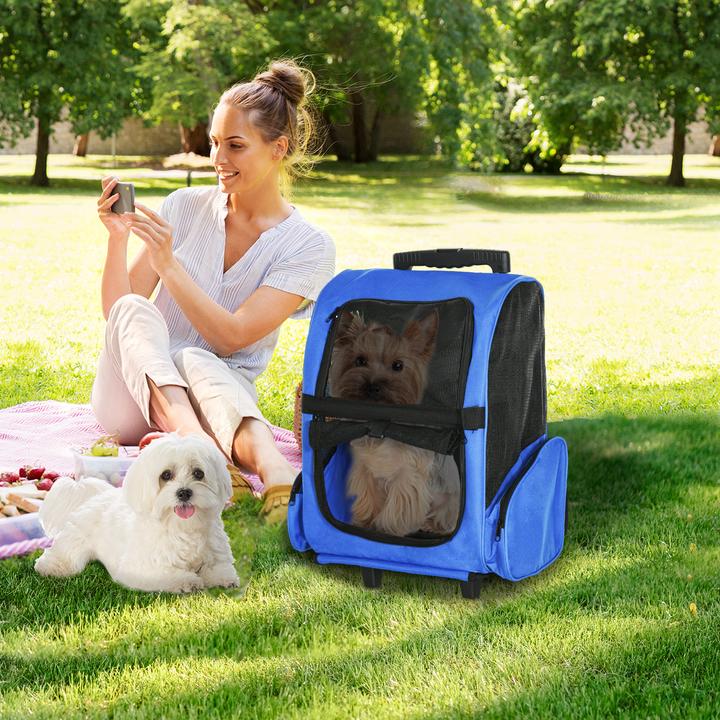 Image du produit PawHut Sac pour chien 2 en 1 utilisable comme trolley ou sac à dos (Chien, Respirant)
