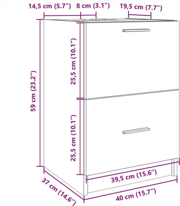Image du produit VidaXL Meuble sous lavabo (40 x 37 x 59 cm)