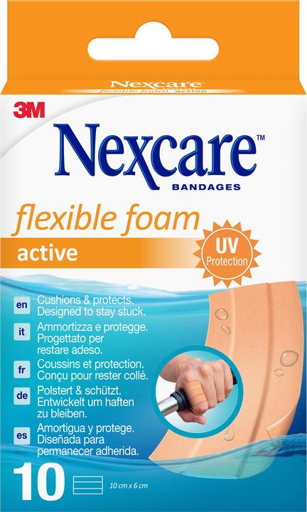 Actual product image Nexcare Pflaster Flexible Foam Active Bands 6x10cm (10 x)