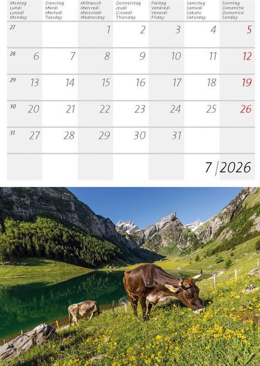 Immagine prodotto Kleiner Schweizer Kalender 2026 (Copertina rigida, Tedesco, Francese)