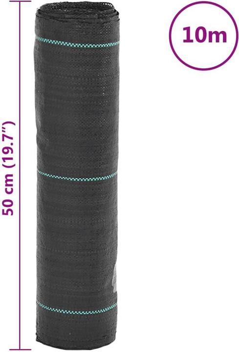 Productafbeelding VidaXL Onkruidvlies tuinvlies gronddoek onkruidfolie zwart 0,5x10m PP