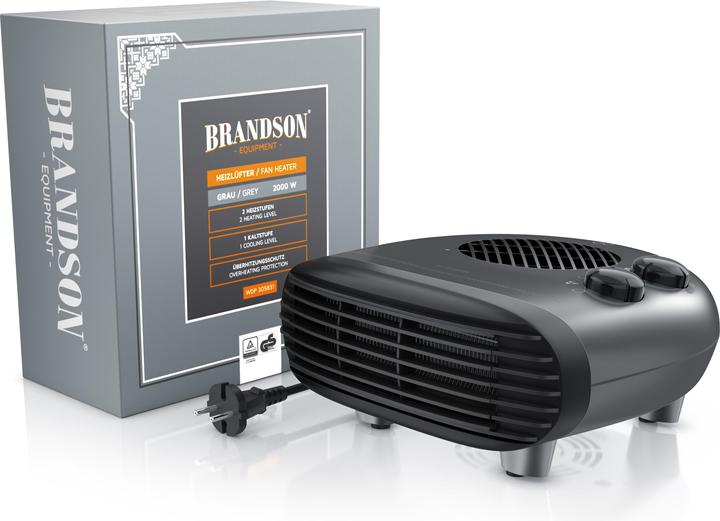 Actual product image Brandson Ceramic Fan Heater 2000 W with Adjustable Thermostat, Bathroom Heater with 3 Power Levels (2000 W)