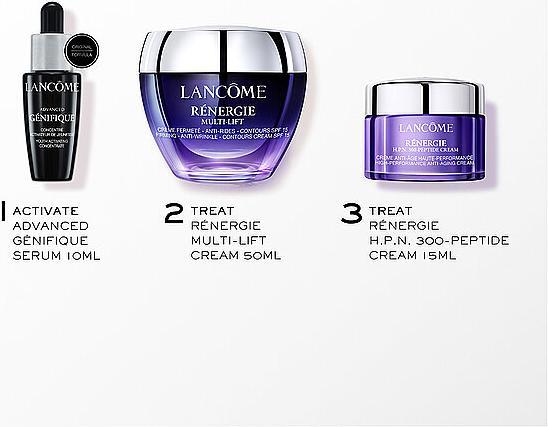 Produktbild Lancôme Rénergie Set Multi-lift Creme SPF 50ml + H.P.N. 300-Peptide Cream 15ml + Génifique Serum 10m (Gesichtspflege set)