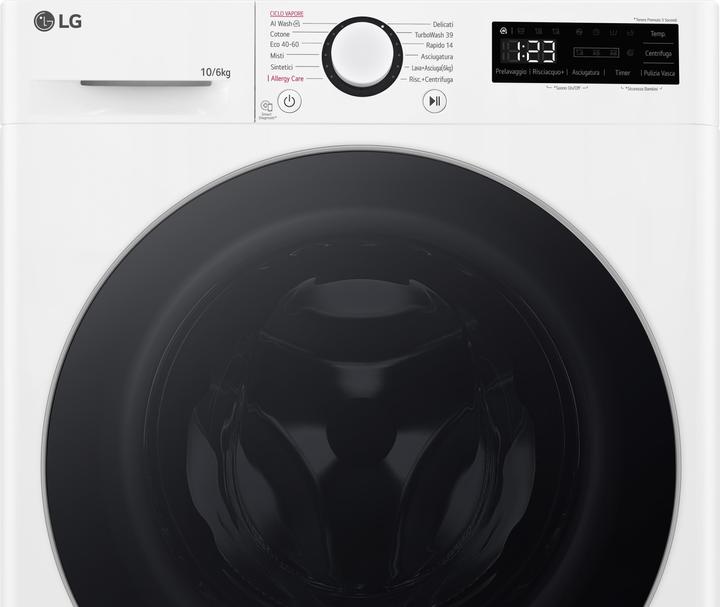 Actual product image LG D4R5010TSWSWS washer-dryer 10/6kg AI DD, R5 Series Class D, 1400 rpm, TurboWash 360, Steam, Eco Hyb