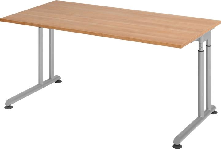 Image du produit Escritorio Bureau pied C 160x80cm noyer/argenté (160 x 80 cm)