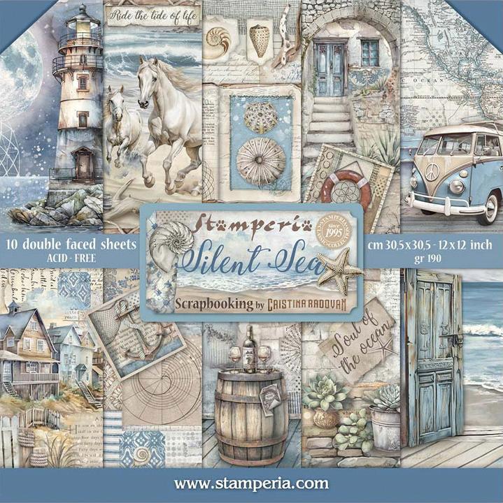 Actual product image Stamperia Scrapbook-Block "Silent Sea" (190 g/m², 10 x)