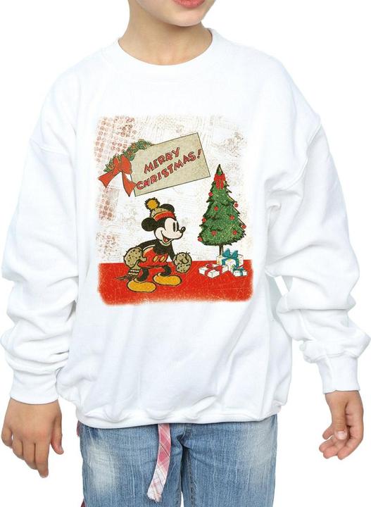 Actual product image Disney Girls Mickey Mouse Vintage Christmas Sweatshirt (152, 158)