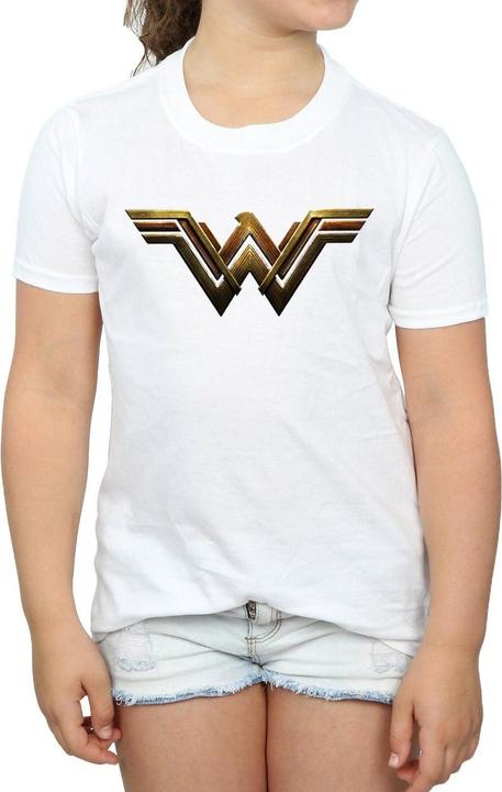 Immagine prodotto Wonder Woman Maglietta da bambina in cotone con logo (140, 146)