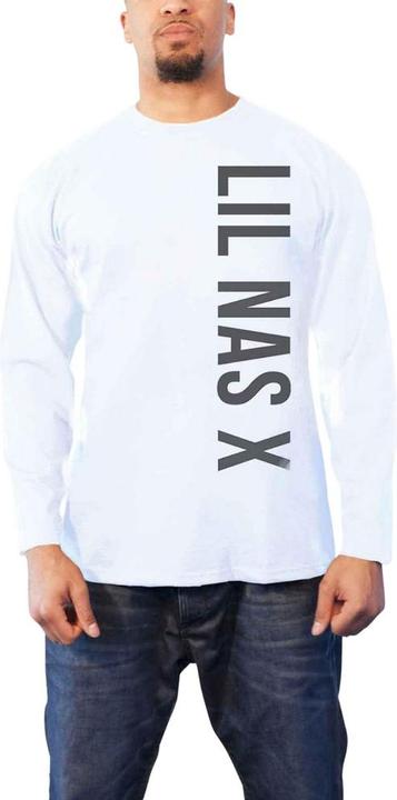 Immagine prodotto Lil Nas X T-shirt per adulti con testo verticale e maniche lunghe (M)