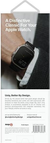 Produktbild Uniq pasek Osta Apple Watch 42/44/45/ 49mm Series 1/2/3/4/5/6/7/8/SE/SE2/Ultra Stainless Steel czarn (Edelstahl, Apple Watch Series 1, Apple Watch Series 2, Apple Watch Series 3)